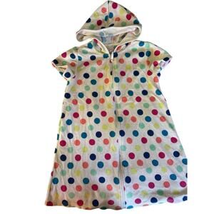 OP polka dot terry zip hoodie dress size 7-8